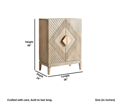 Solid Wood Crockery Unit In Natural Finish