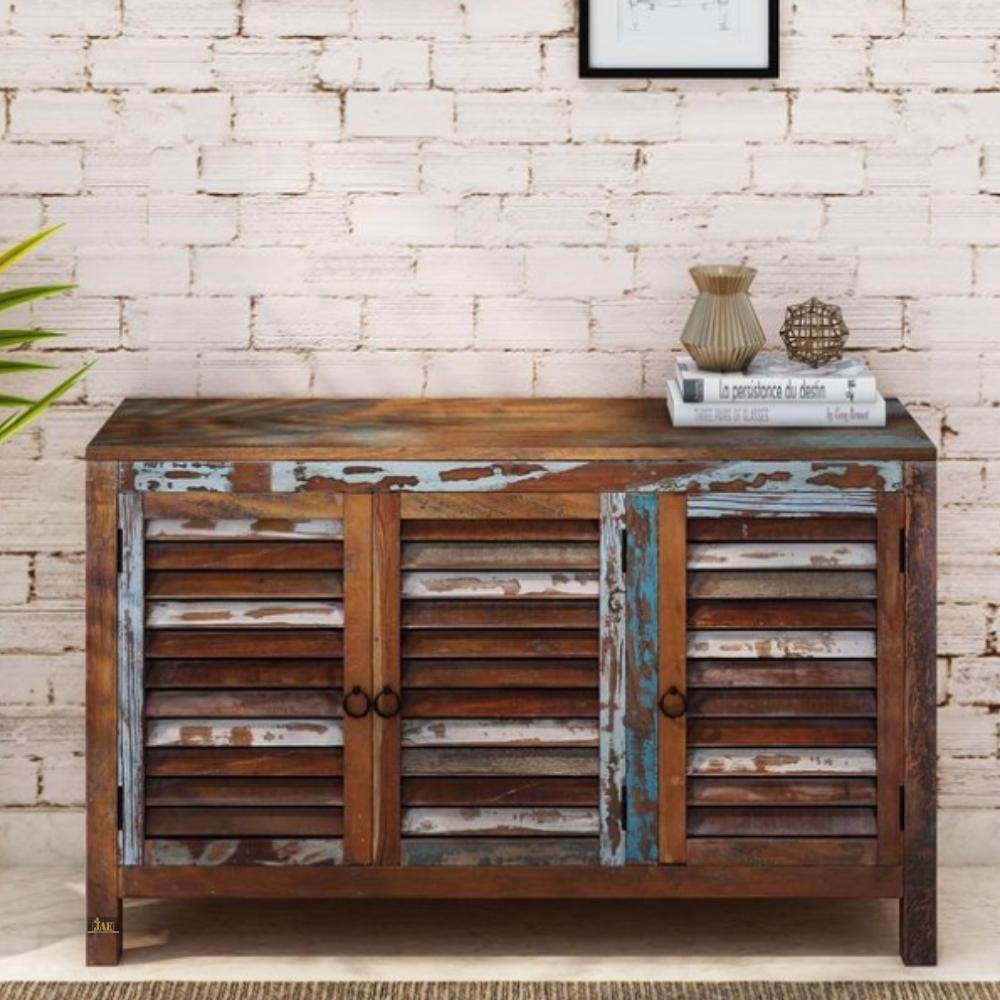 Solid Wood Crockery Unit In Reclaimed Finish