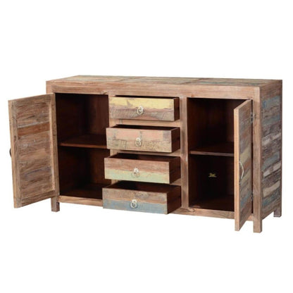 Solid Wood Crockery Unit In Reclaimed Finish