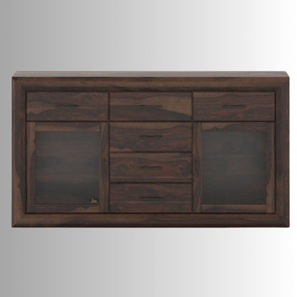 Solid Wood Crockery Unit In Walnut Finish