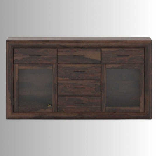 Solid Wood Crockery Unit In Walnut Finish