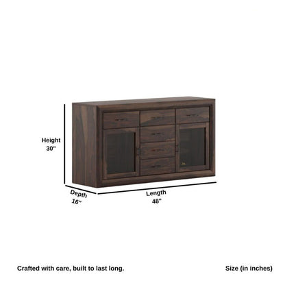 Solid Wood Crockery Unit In Walnut Finish