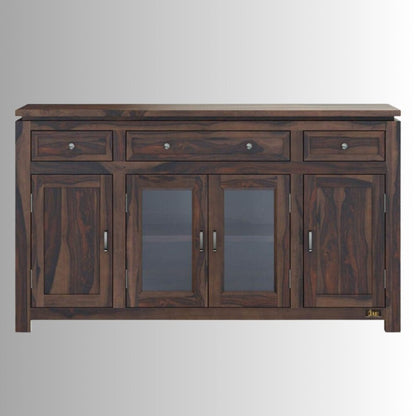 Solid Wood Crockery Unit In Walnut Finish