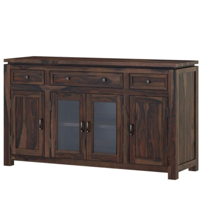 Solid Wood Crockery Unit In Walnut Finish