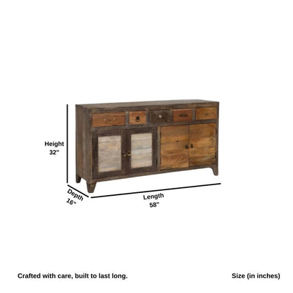 Solid Wood Crockery Unit In Walnut Finish