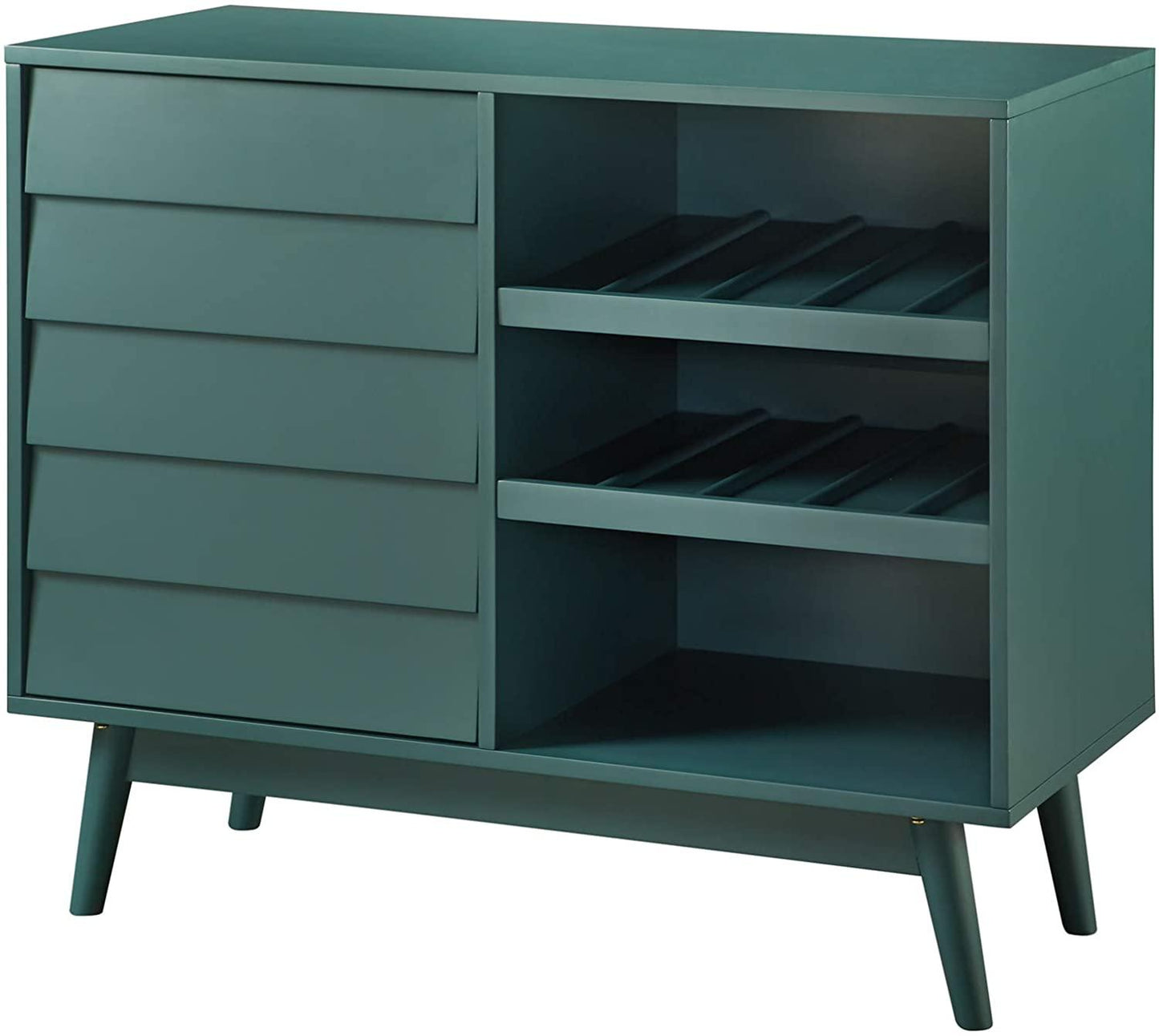 Solid Wood Crockery Unit In Silt Green Finish