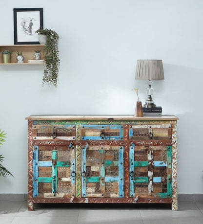 Reclaimed Wood Sideboard In Distress Finish