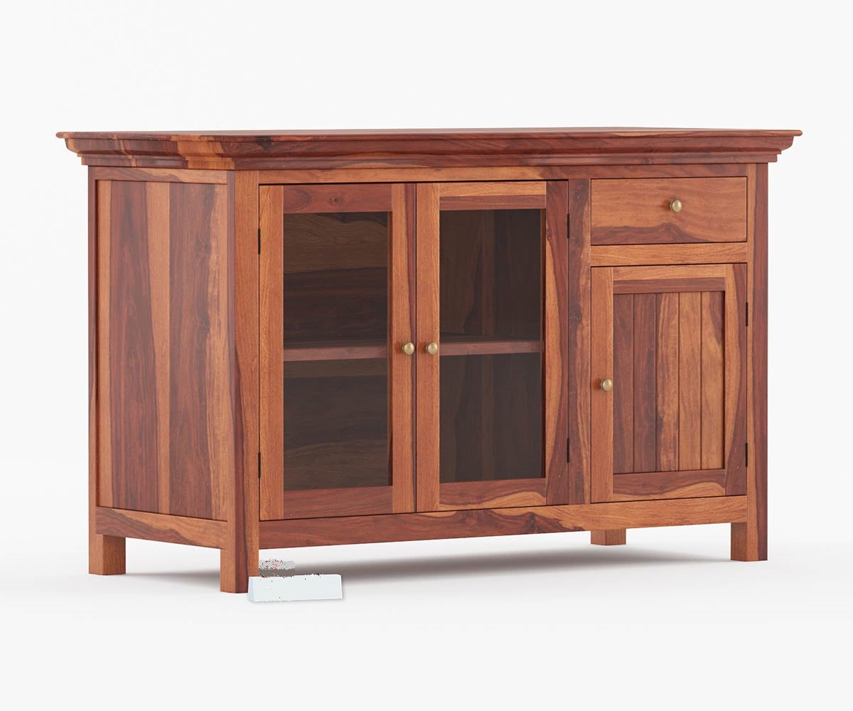 Solid Wood Crockery Unit In Honey Finish