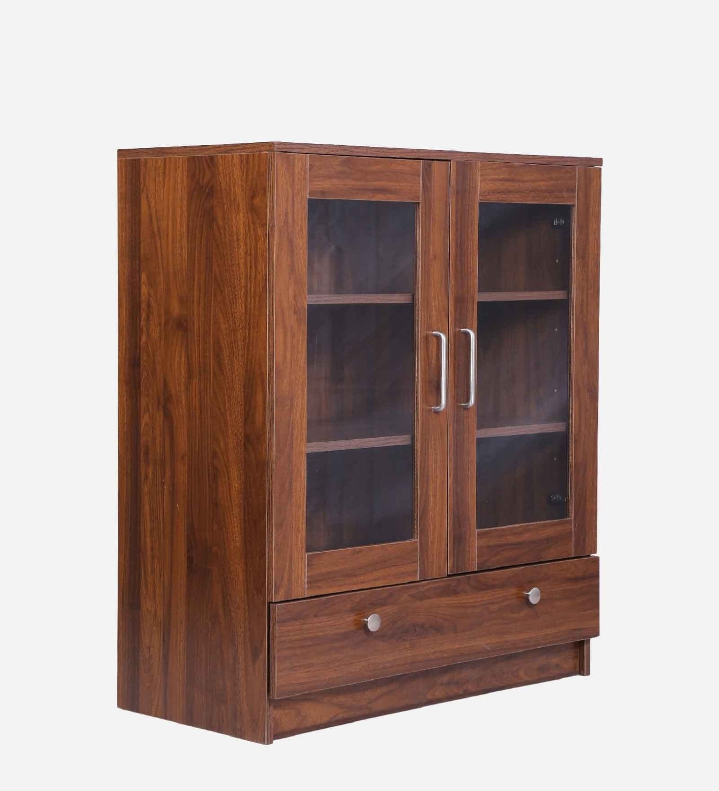 Solid Wood Crockery Unit In Columbian Walnut Finish