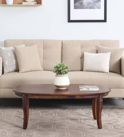 Azaro - Sheesham Wood Oval Coffee Table In Provincial Teak Polish