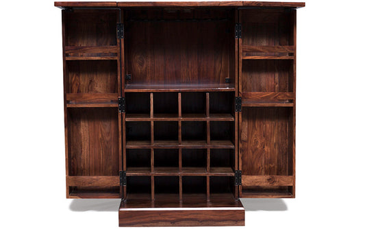 Tuscany Seasoned Solid Wood Bar Cabinet