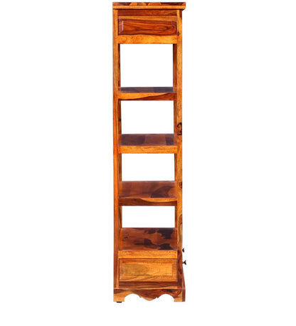 Bellfort Bookshelf Storage Organizer With Two Drawers - Honey Teak Polish