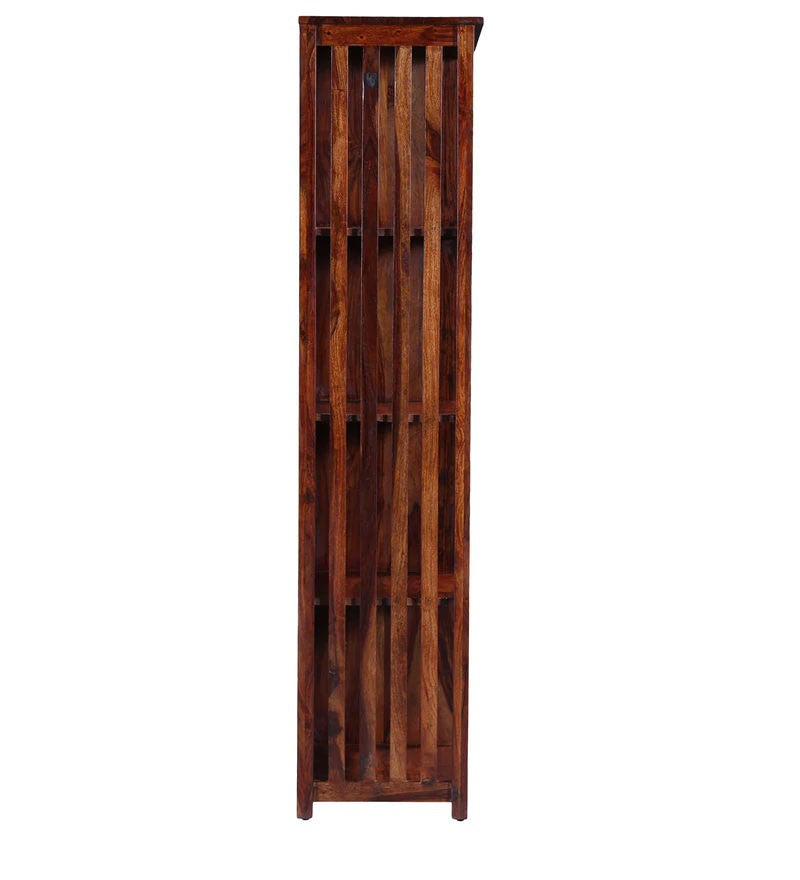 Adolph Solid Wood Bookshelf Storage Organizer - Walnut