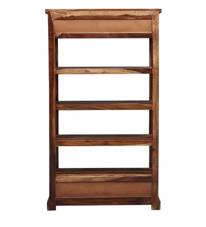 Corbin Bookshelf Storage Organizer With Two Drawers - Natural Polish