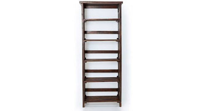 Santino Bookshelf Storage Organizer In Walnut Polish