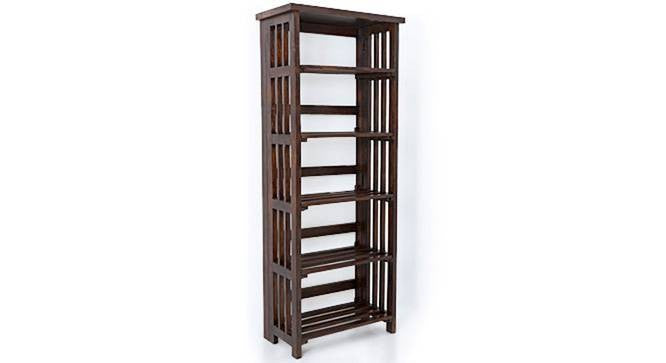 Santino Bookshelf Storage Organizer In Walnut Polish