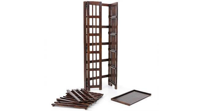 Santino Bookshelf Storage Organizer In Walnut Polish