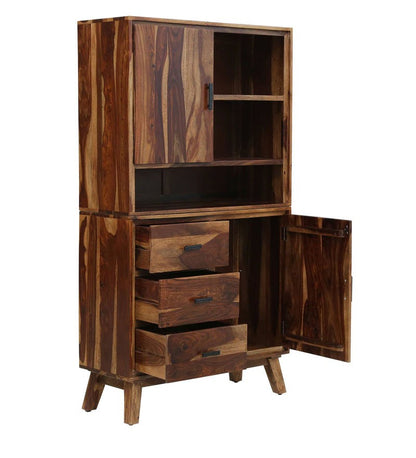 Finlay Bookshelf Storage Organizer With 3 Drawers & 2 Storage Compartments - Walnut