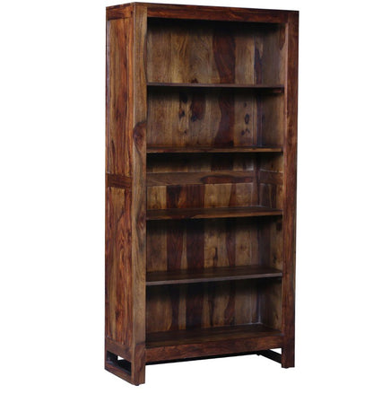 Brad Solid Wood Bookshelf Storage Organizer - Walnut