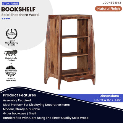 Paul Bookshelf Storage Organizer In Natural Polish Shade