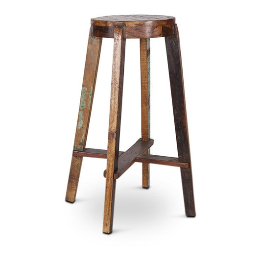 Lissa Solid Wood Bar Stool In Distressed Polish Finish