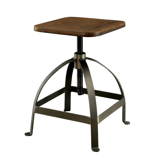 Keira Bar Stool In Metal Frame & Solid Wood Seat Top