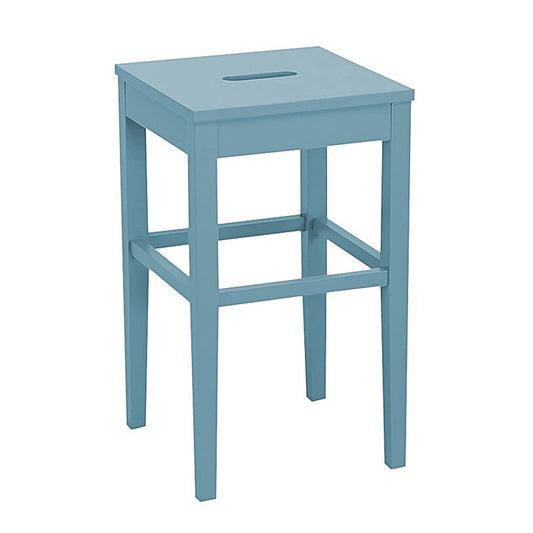 Keanu Solid Wood Bar Stool In Blue Paint Finish