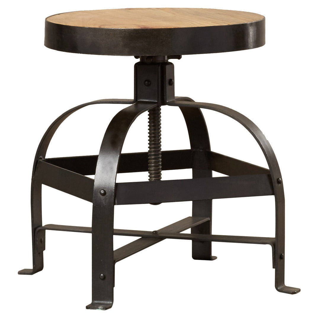 Aidan Metal Bar Stool With Solid Wood Seat Top