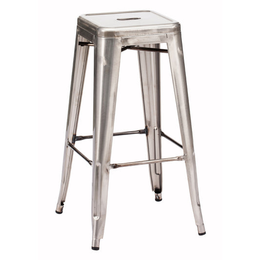 Allen Metal Bar Stool In Natural Finish