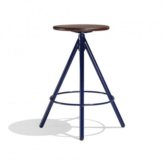 Bradly Metal Frame Bar Stool With Rotatable Seat Top - Blue