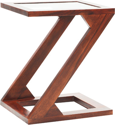 Z Solid Wood End Table In Teak Polish Finish