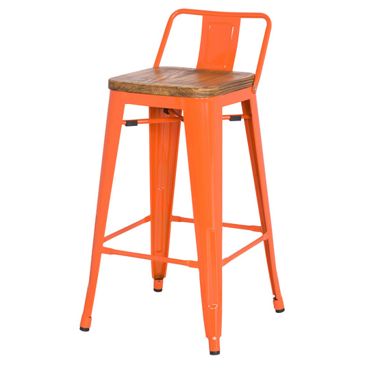 Natalie Metal Bar Chair - Orange