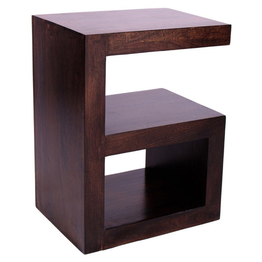 Selena Solid Wood Shelf In Walnut Finish