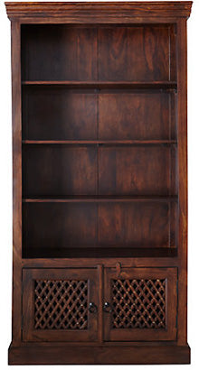 Romane 4 Shelf Book Case In Walnut Polish Finish