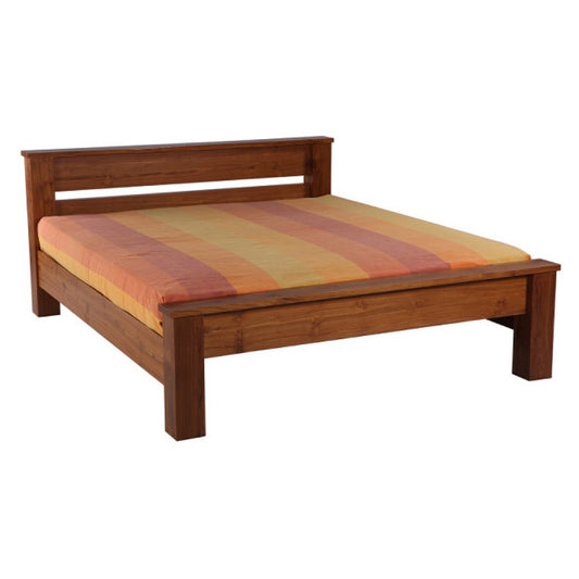 Maise Solid Wood Double Bed In Natural Finish