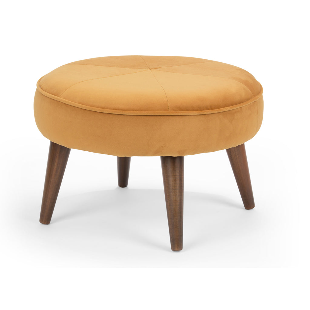 Tim - Golden Fabric Ottoman Pouffe Stool