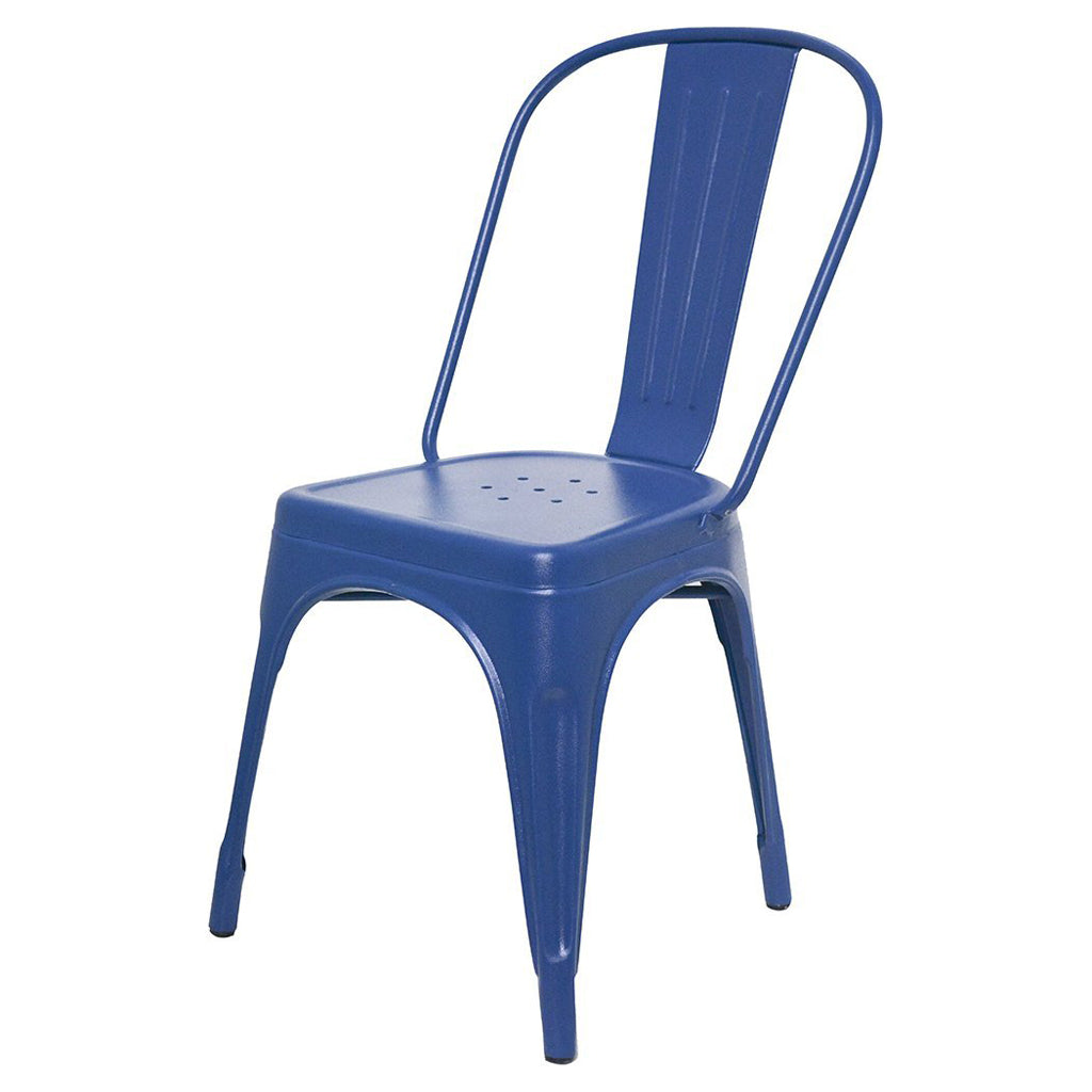 Stylo Powder Coated Metal Chair - Teal Blue