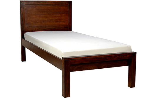 Oslo Solid Wood Single Bed In Walnut Polish Finish