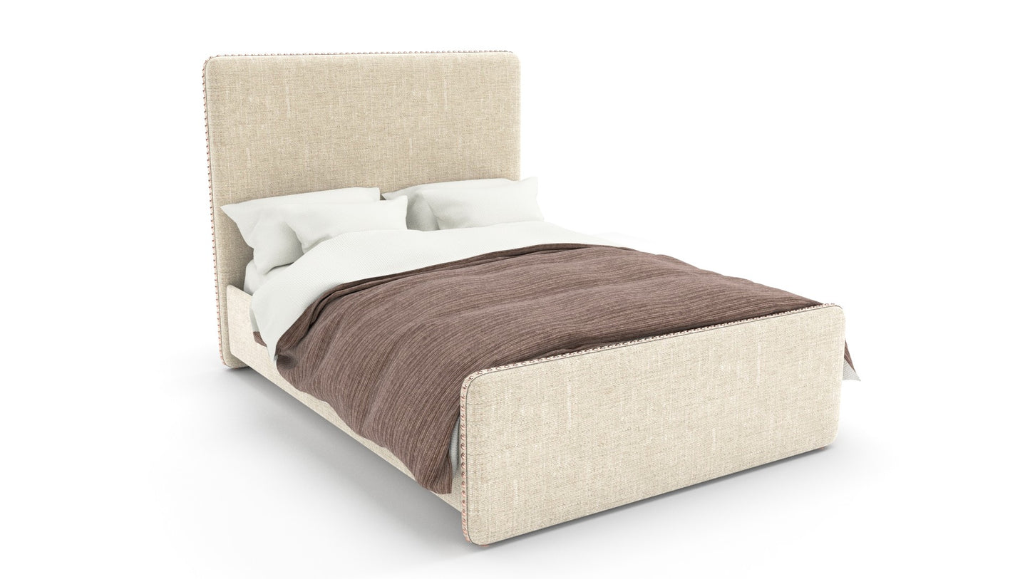 Aller Fabric Upholstered Queen Bed - Beige