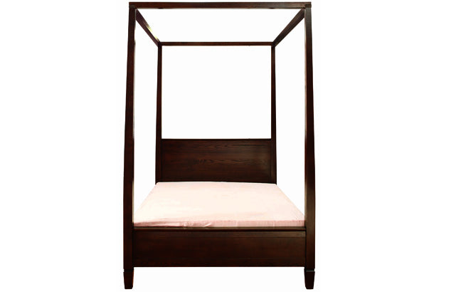 Henry Solid Wood Queen Bed In Walnut Polish Finish