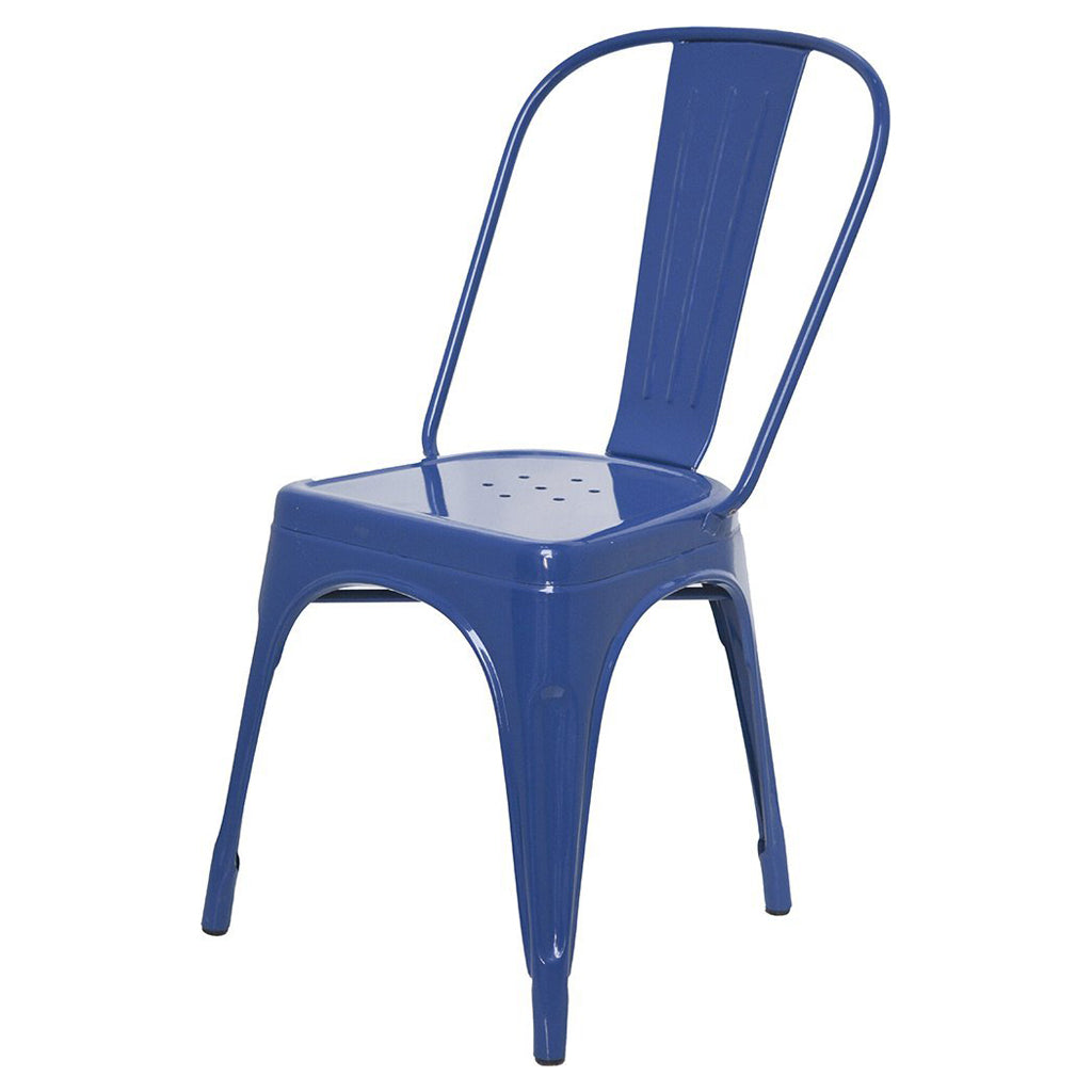 Stylo Powder Coated Metal Chair - Blue