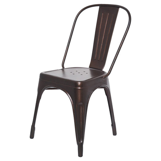 Stylo Powder Coated Metal Chair - Antique Copper Finish