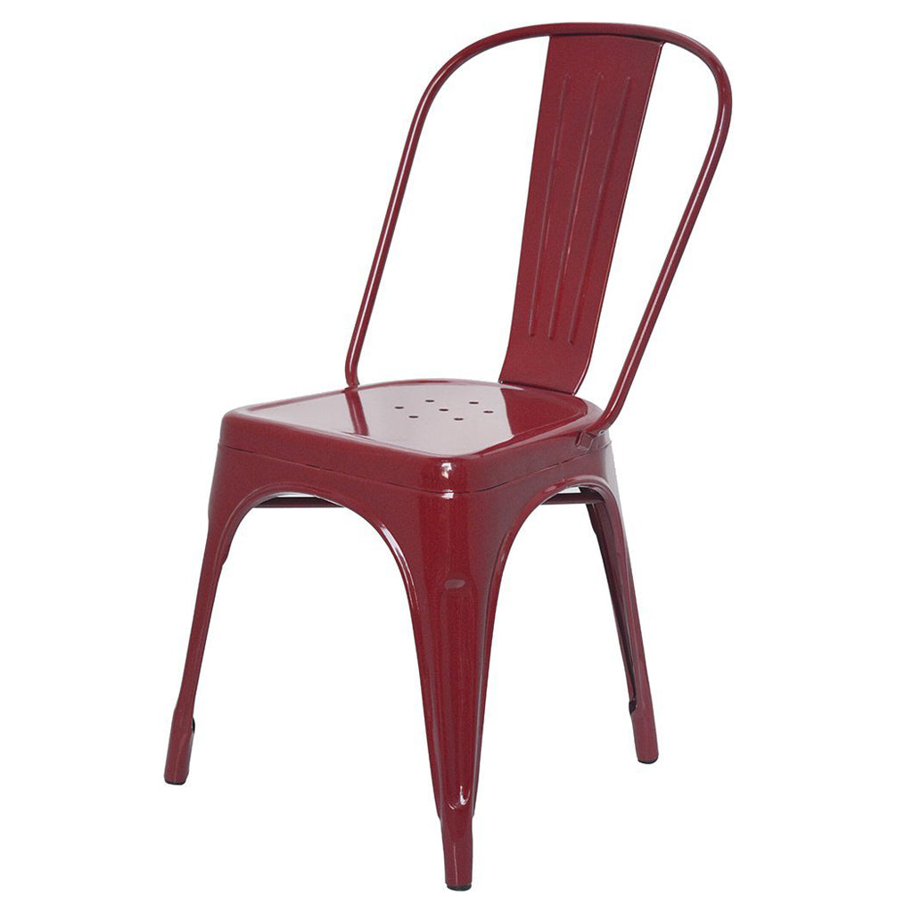 Stylo Powder Coated Metal Chair - Dark Red