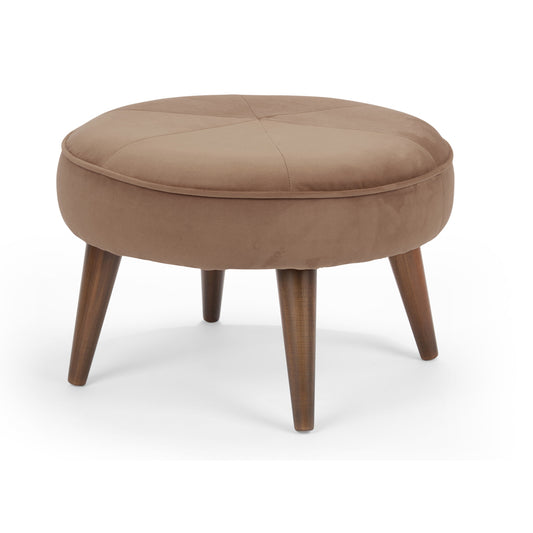 Isa -Fabric Upholstered Ottoman Pouffe Stool - Brown