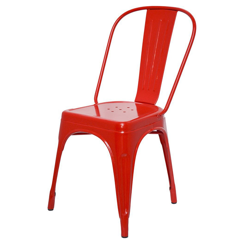 Stylo Powder Coated Metal Chair - Red