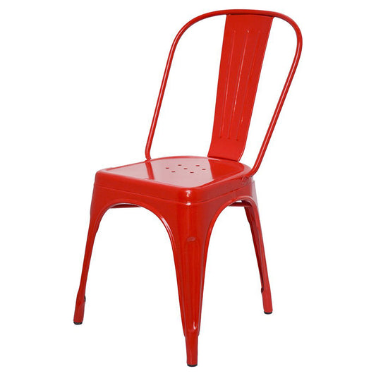 Stylo Powder Coated Metal Chair - Red