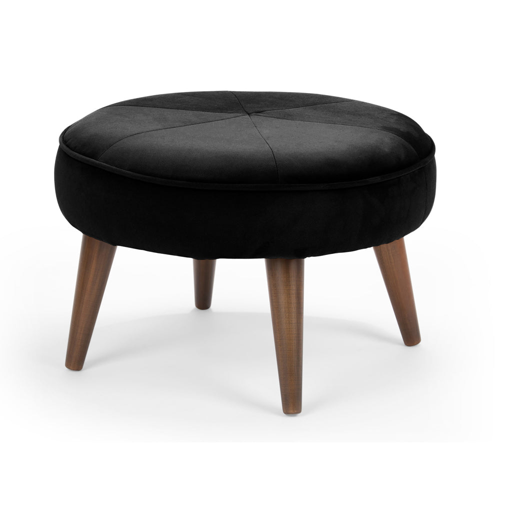 Black Fabric Ottoman Pouffe Stool