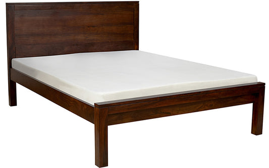 Oslo Solid Wood Queen Bed In Walnut Polish Finish