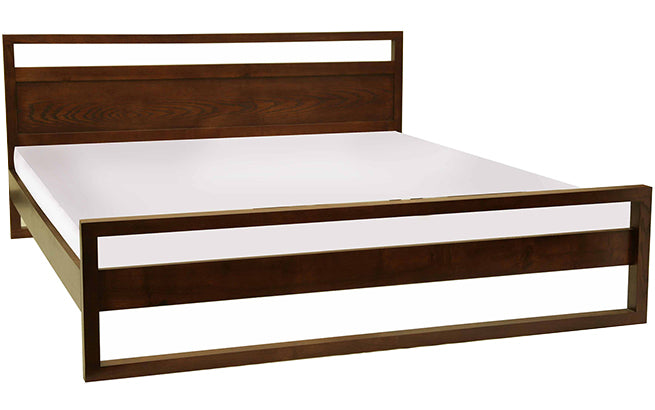 Chatel Solid Wood King Bed - Walnut Finish