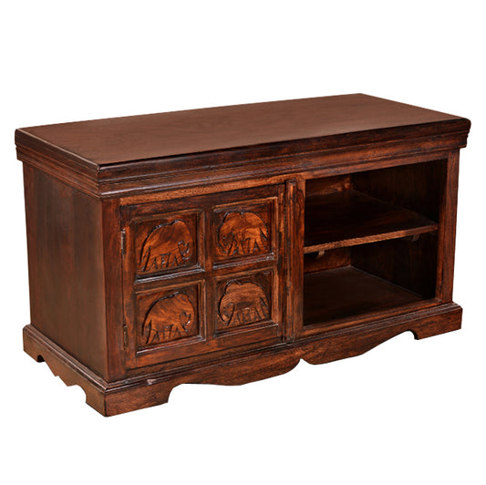 Russell - Solid Wood TV Cabinet With Multi Utility Storage Space